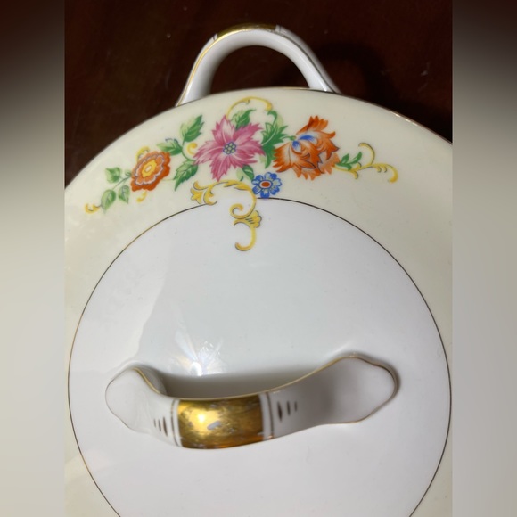 RARE Eschenbach Baronet style Bavarian China Pattern Floral China Bowl w Lid - Picture 5 of 14